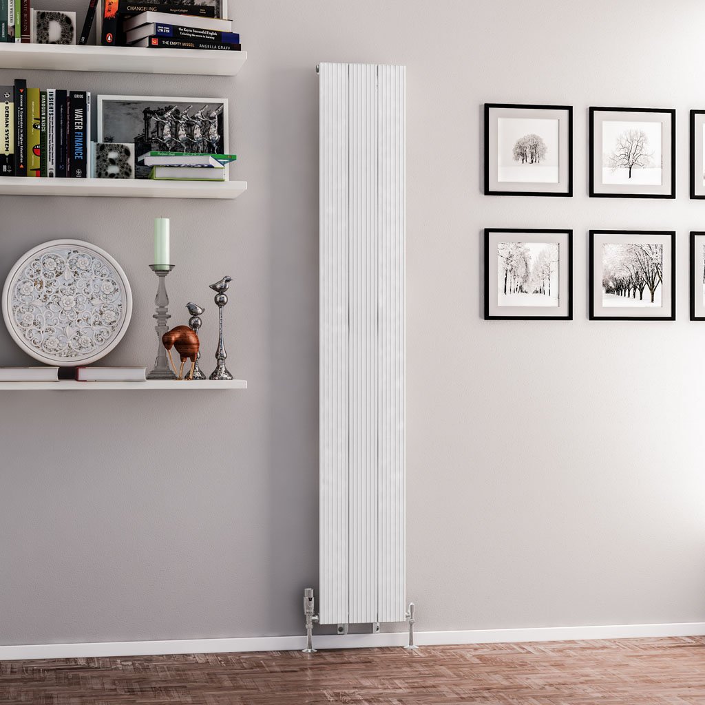 Mersey 1800 x 280 Aluminium Radiator Matt White