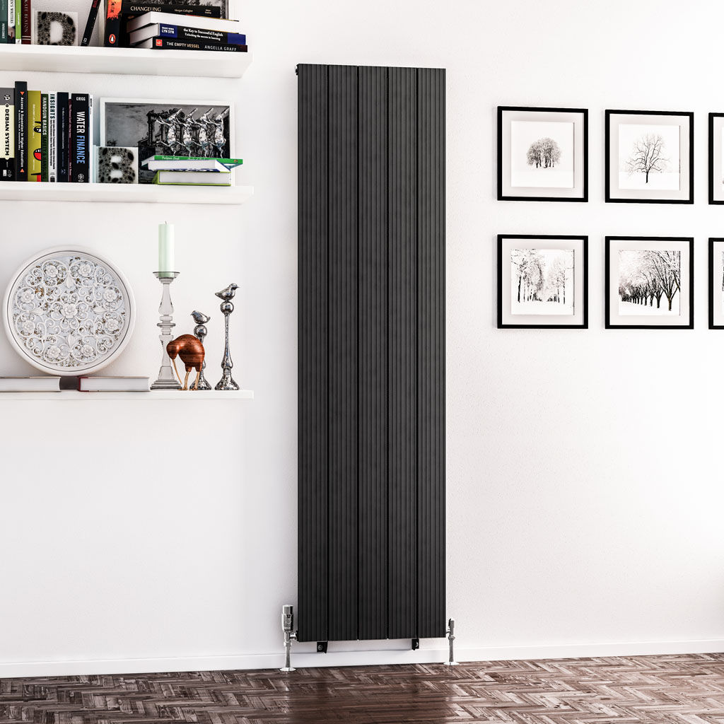 Mersey 1800 x 470 Aluminium Radiator Matt Anthracite