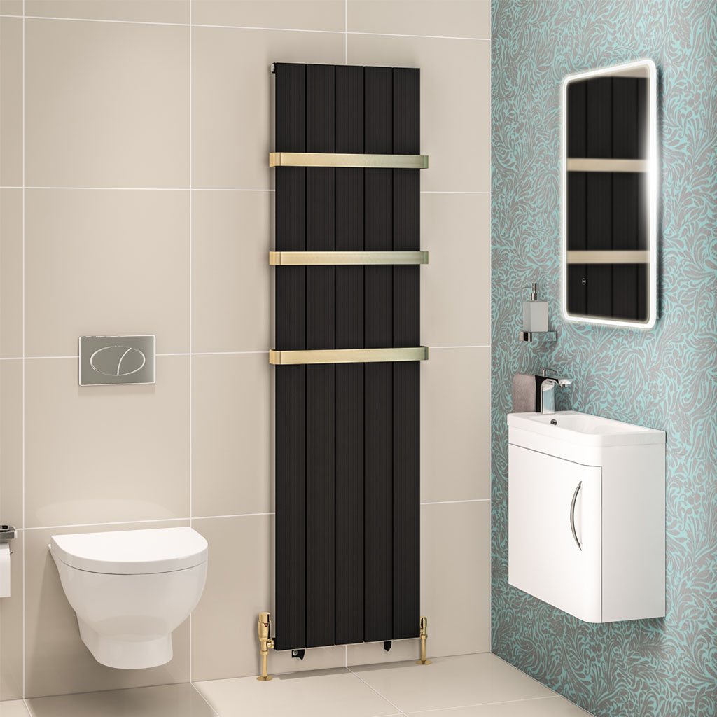 Mersey 1800 x 470 Aluminium Radiator Matt Black