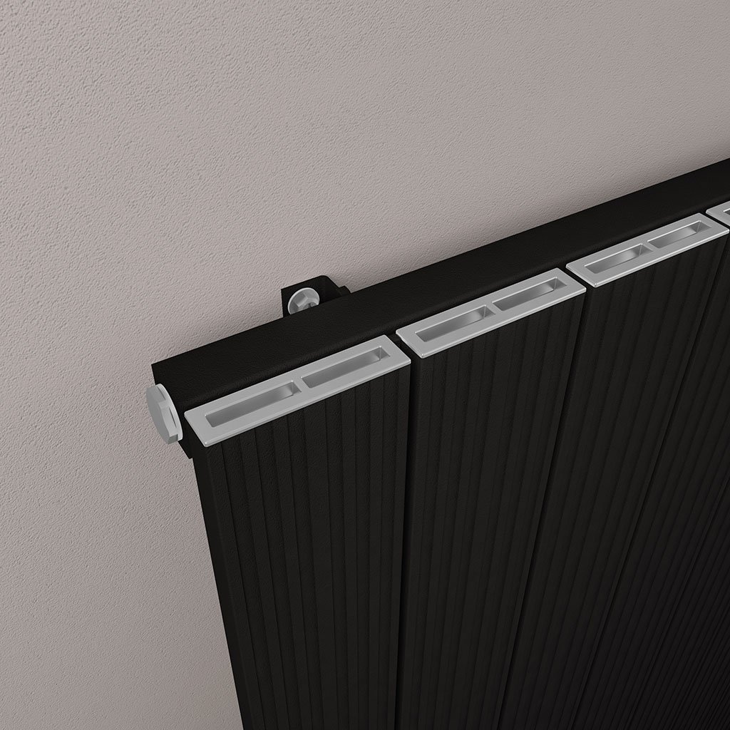 Mersey 1800 x 470 Aluminium Radiator Matt Black