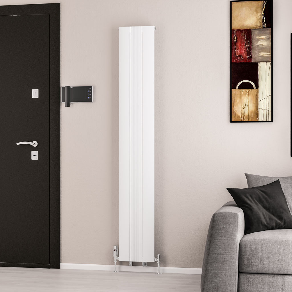 Trent 1800 x 280 Aluminium Radiator Matt White