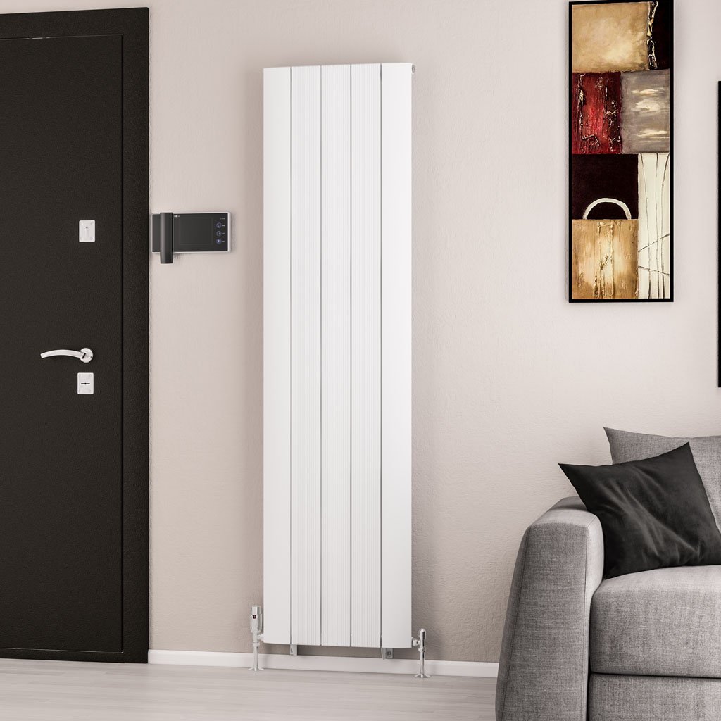 Trent 1800 x 470 Aluminium Radiator Matt White