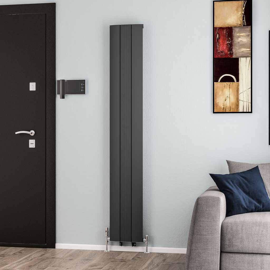 Trent 1800 x 280 Aluminium Radiator Matt Anthracite