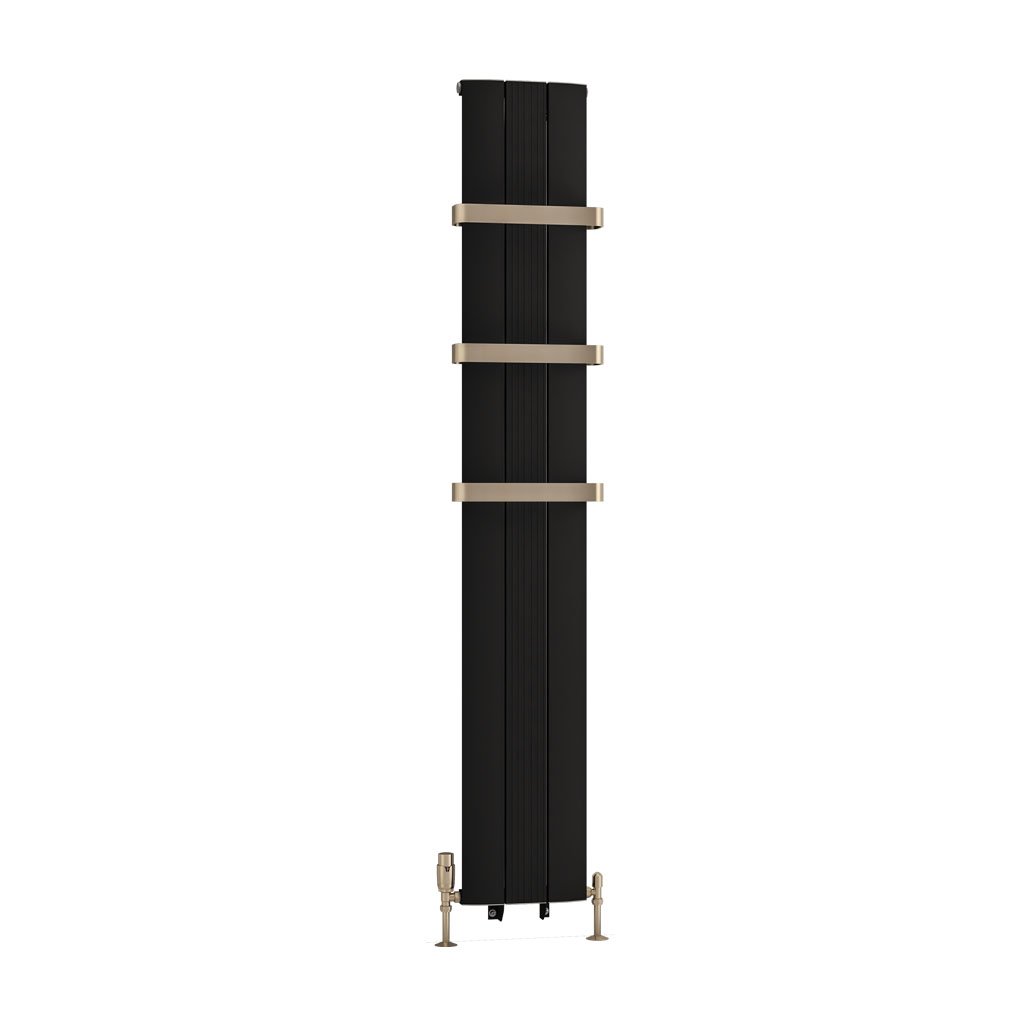 Trent 1800 x 280 Aluminium Radiator Matt Black