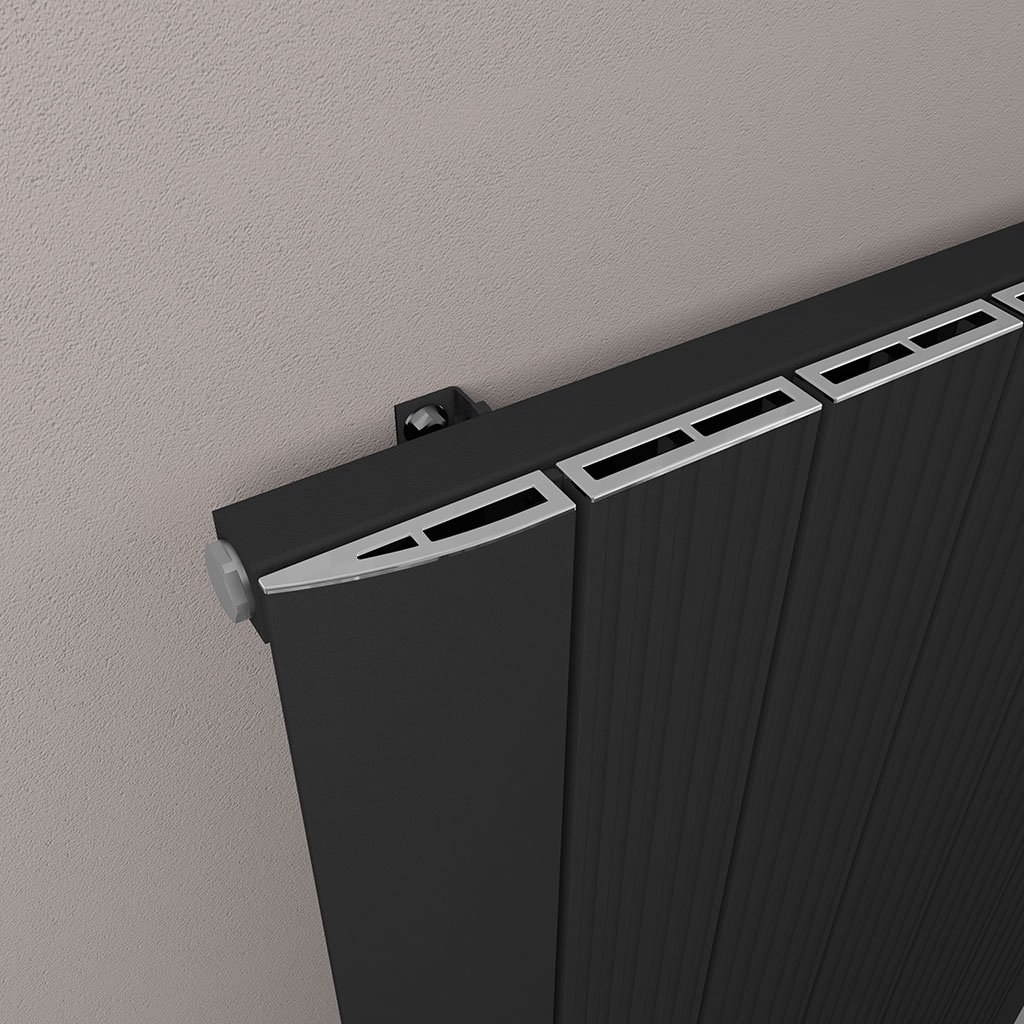 Trent 1800 x 280 Aluminium Radiator Matt Black