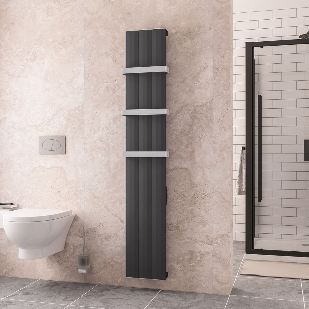 Derwent 1800 x 304 Dry Element Aluminium Radiator Matt Anthracite