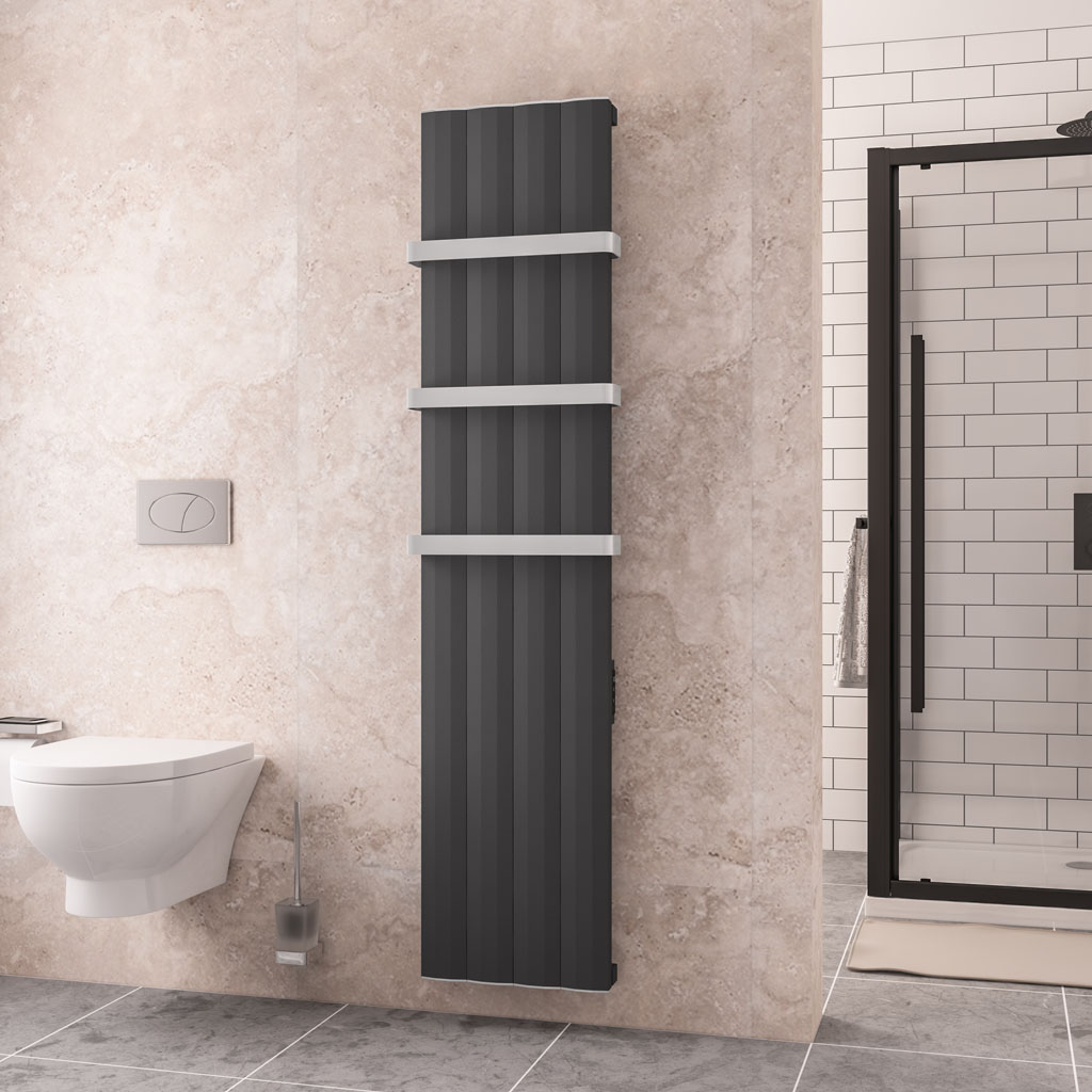 Derwent 1800 x 404 Dry Element Aluminium Radiator Matt Anthracite