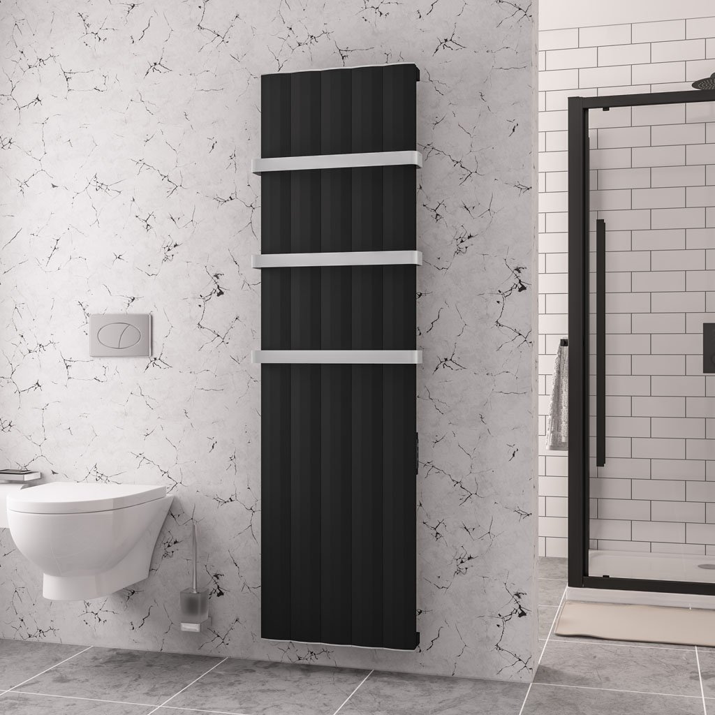 Derwent 1800 x 504 Dry Element Aluminium Radiator Matt Black