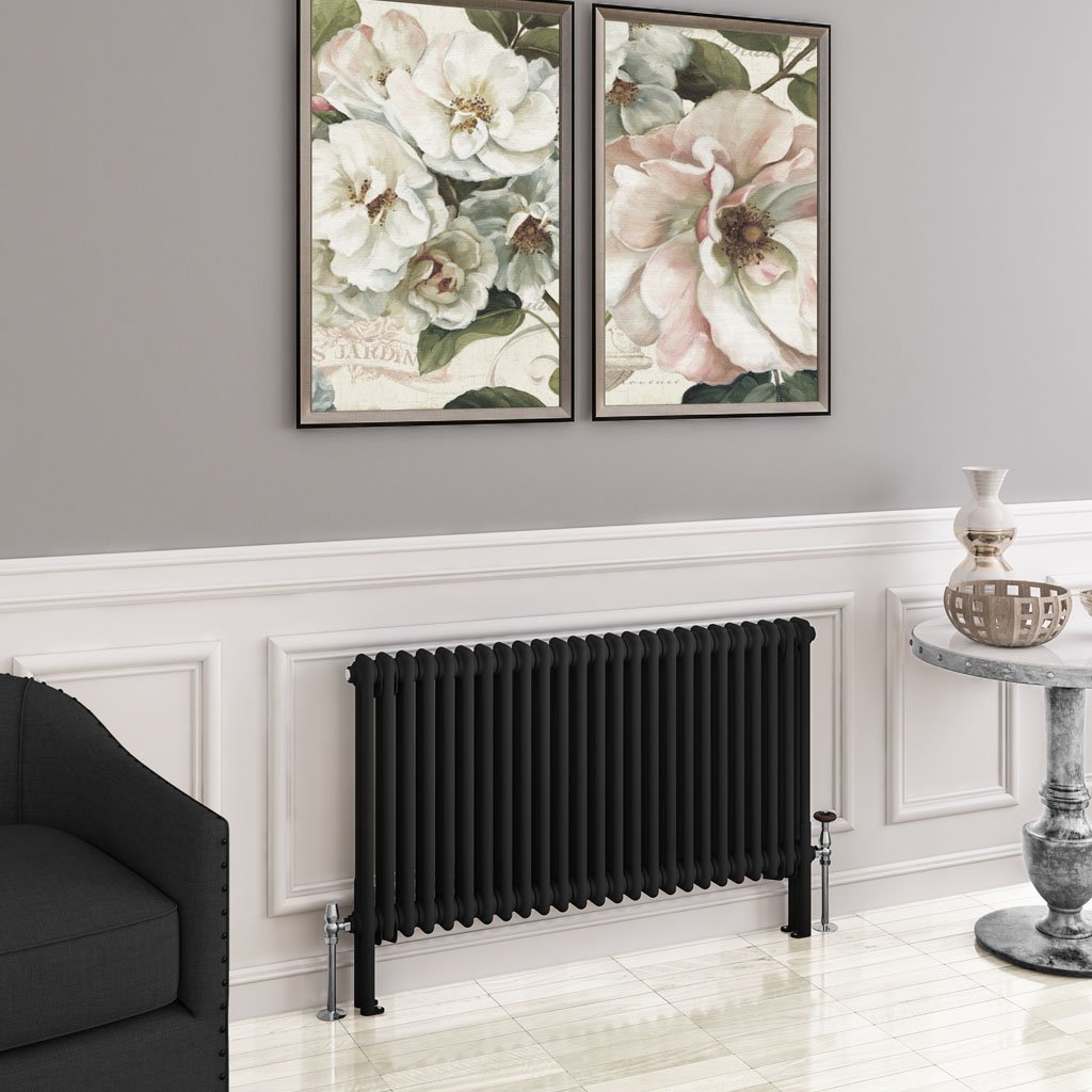 Imperia 2 Column Radiator 600 x 1145mm Matt Black