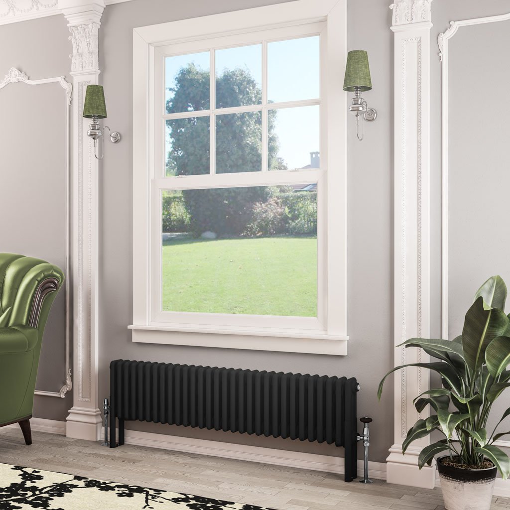 Imperia 3 Column Radiator 300 x 1370mm Matt Black