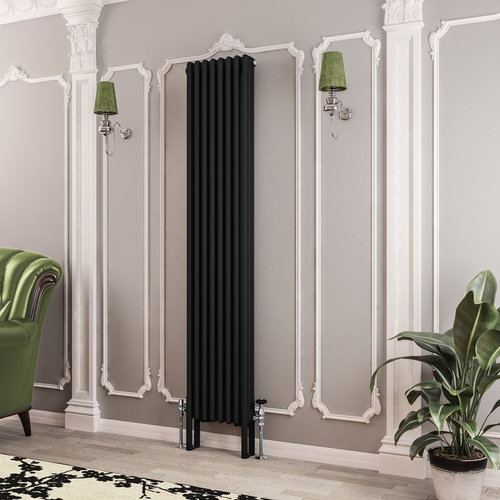 Imperia 3 Column Radiator 1800 x 380mm Matt Black