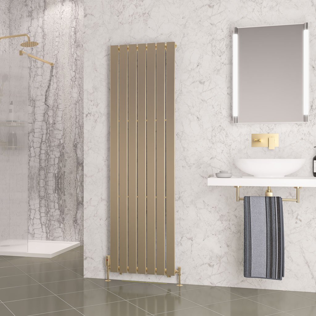 Warrington 1800 x 528 Radiator Type10 Brushed Brass