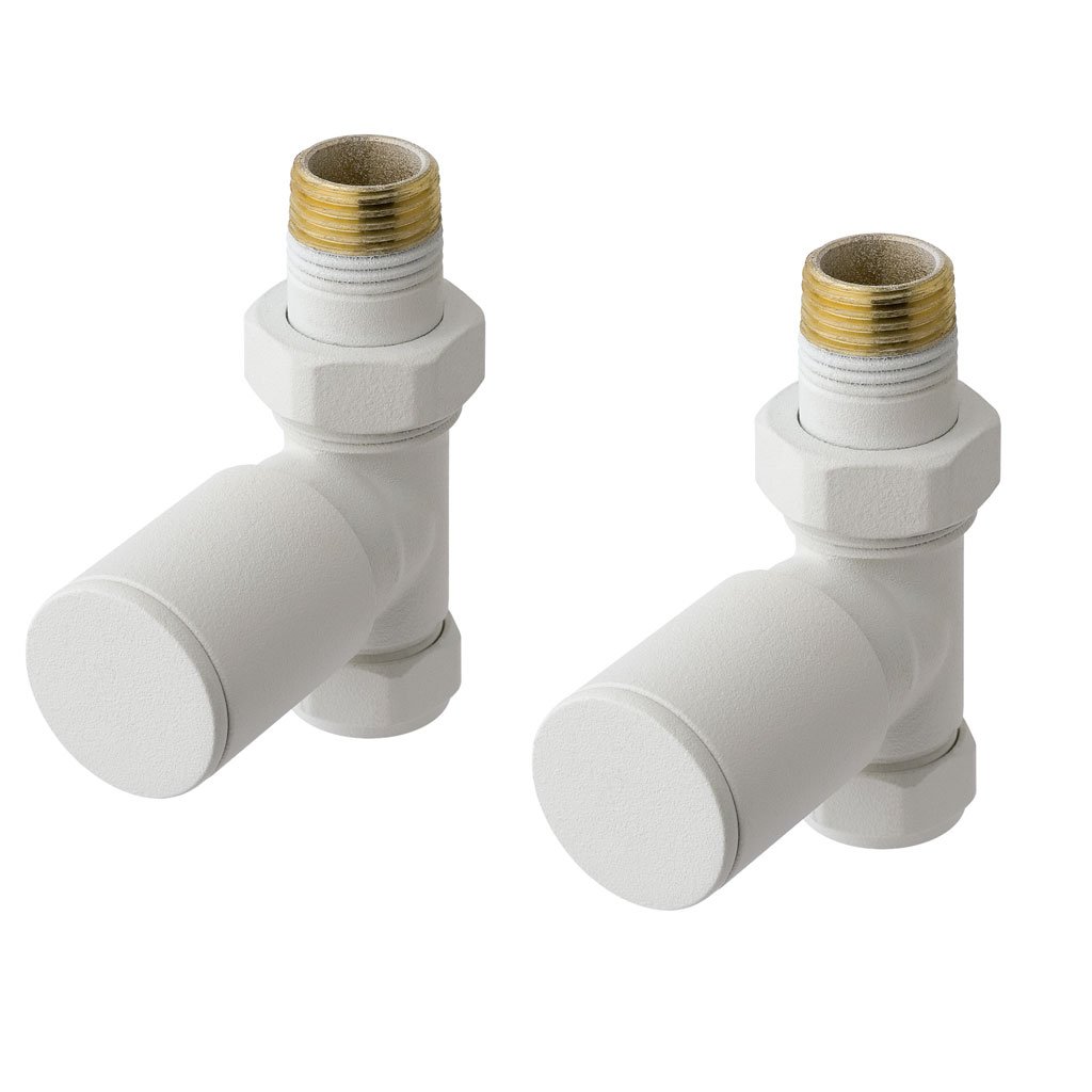 Straight radiator valve (pair) Matt White