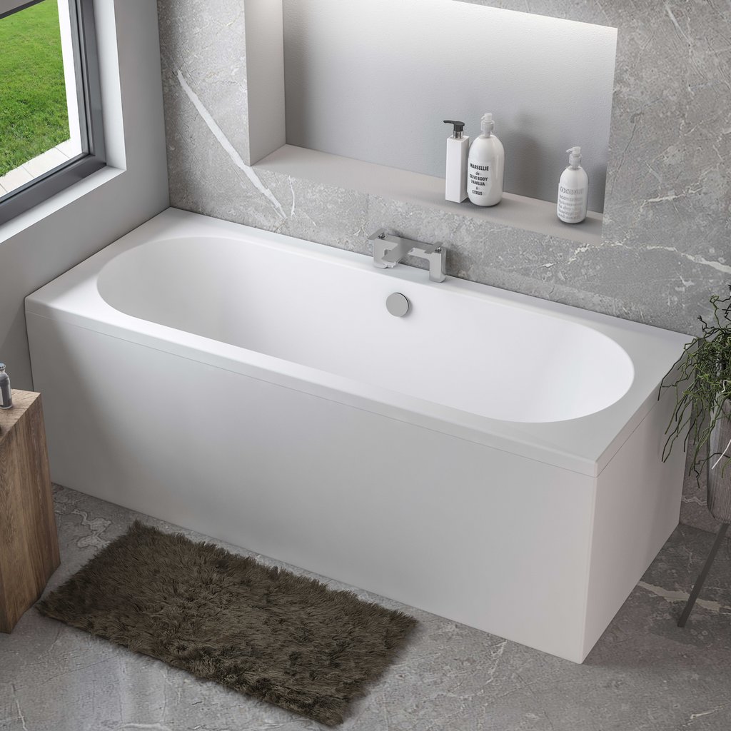 Biscay Double Ended (DE) 1800 x 800 x 440mm 5mm Bath - Matt White