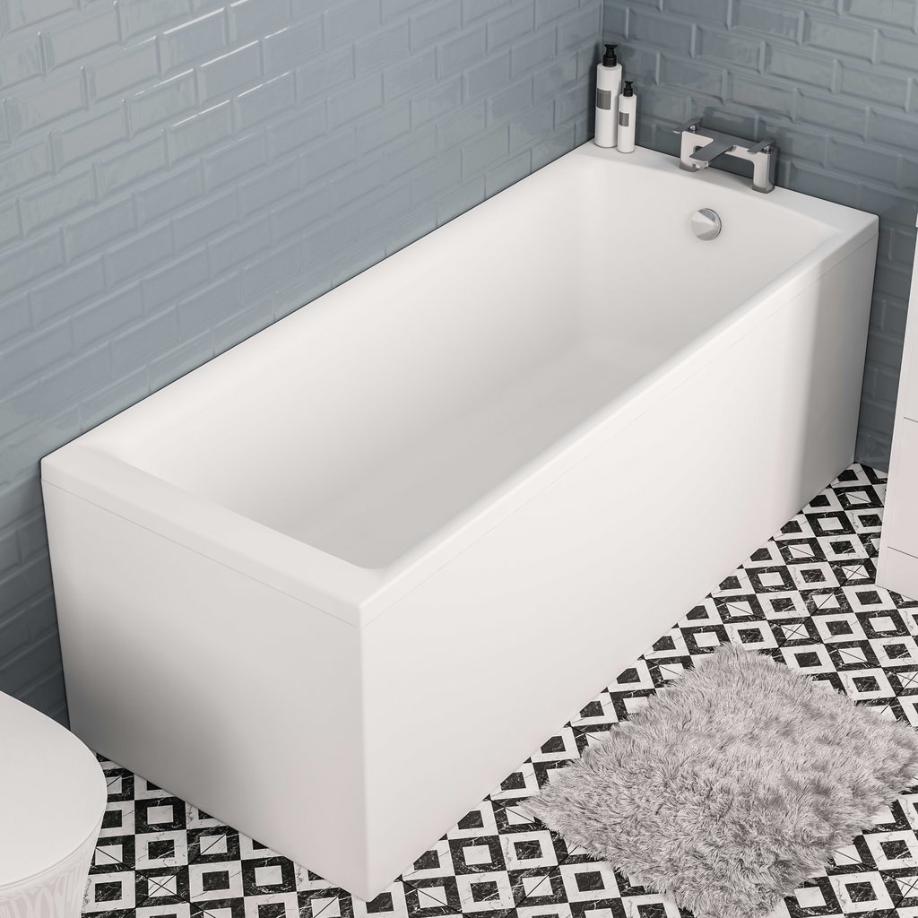 Rockall Single Ended (SE) 1675 x 700 x 440mm 5mm Bath - Matt White