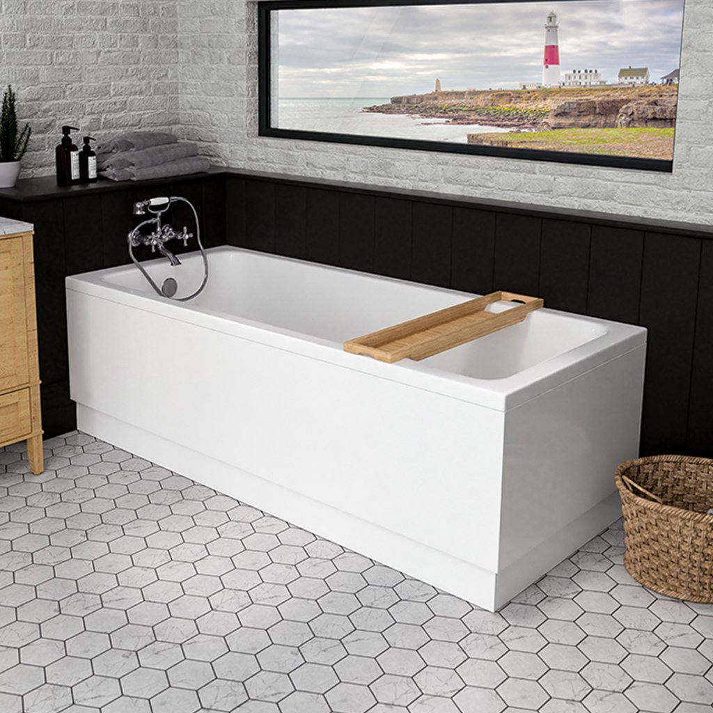 Portland Single Ended (SE) 1800 x 725 x 440mm Beauforte Bath - White