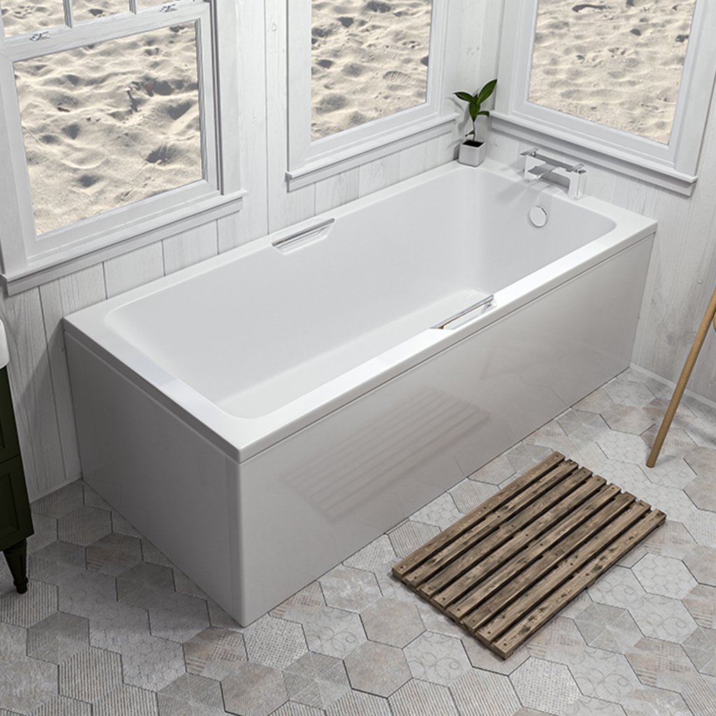 Portland Single Ended (SE) Twin Grip (TG) 1700 x 800 x 440mm Beauforte Bath - White