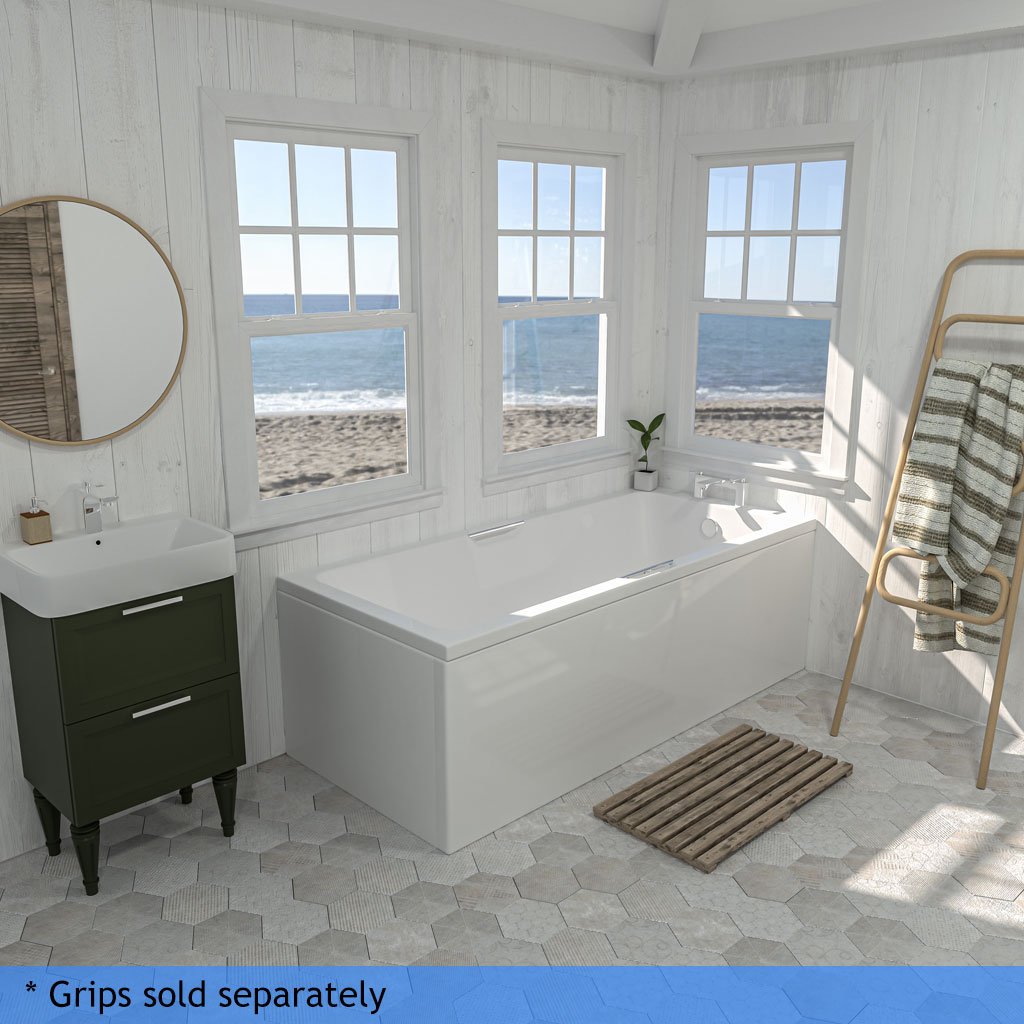 Portland Single Ended (SE) Twin Grip (TG) 1700 x 700 x 440mm Beauforte Bath - White