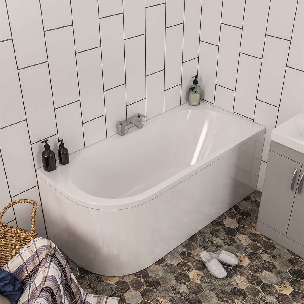 Biscay Double Ended (DE) 1700 x 800 x 440mm Beauforte Bath - White