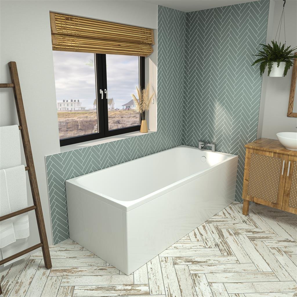 Malin Single Ended (SE) 1800 x 700 x 440mm Beauforte Bath - White