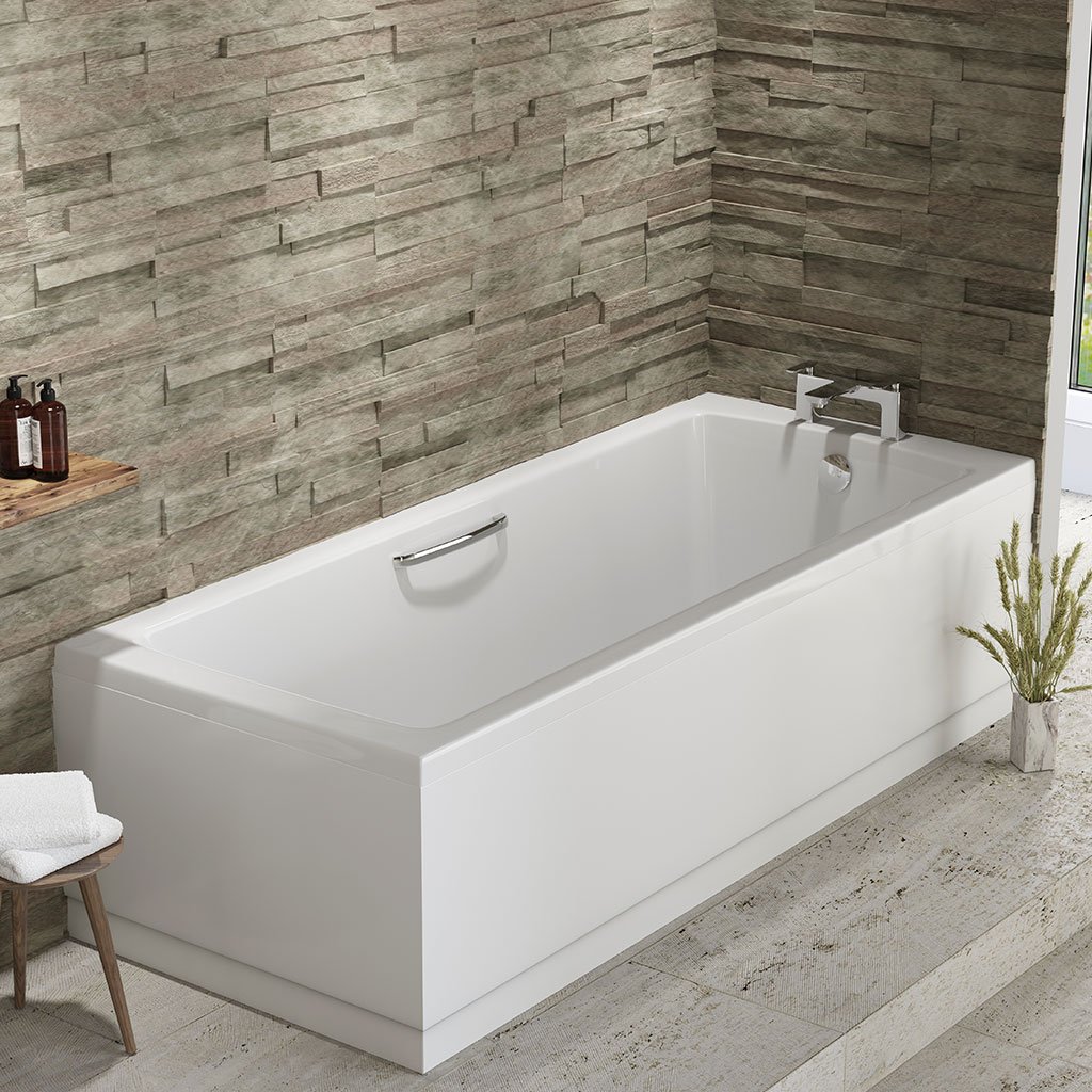 Rockall Single Ended (SE) Twin Grip (TG) 1500 x 700 x 440mm Beauforte Bath - White