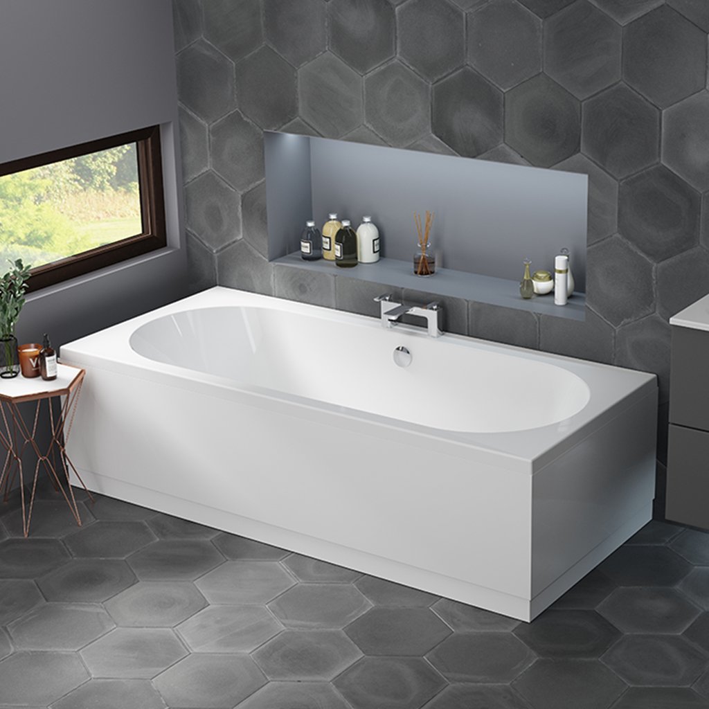 Biscay Double Ended (DE) 1700 x 700 x 440mm Beauforte Bath - White