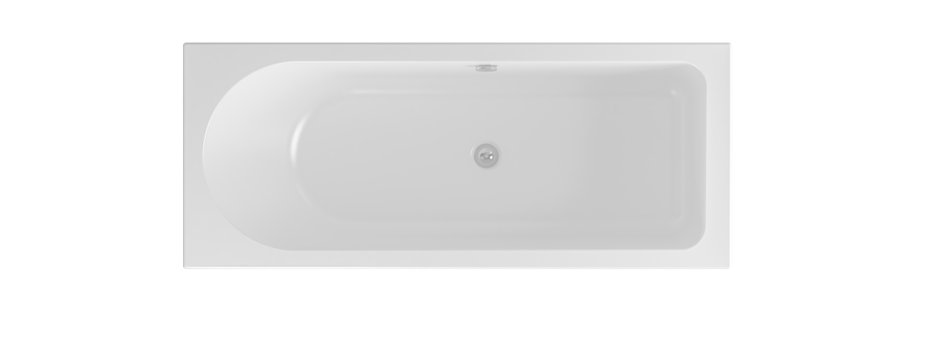 Biscay 1700 x 750 x 440mm Left hand (LH) Straight Beauforte Shower Bath - White