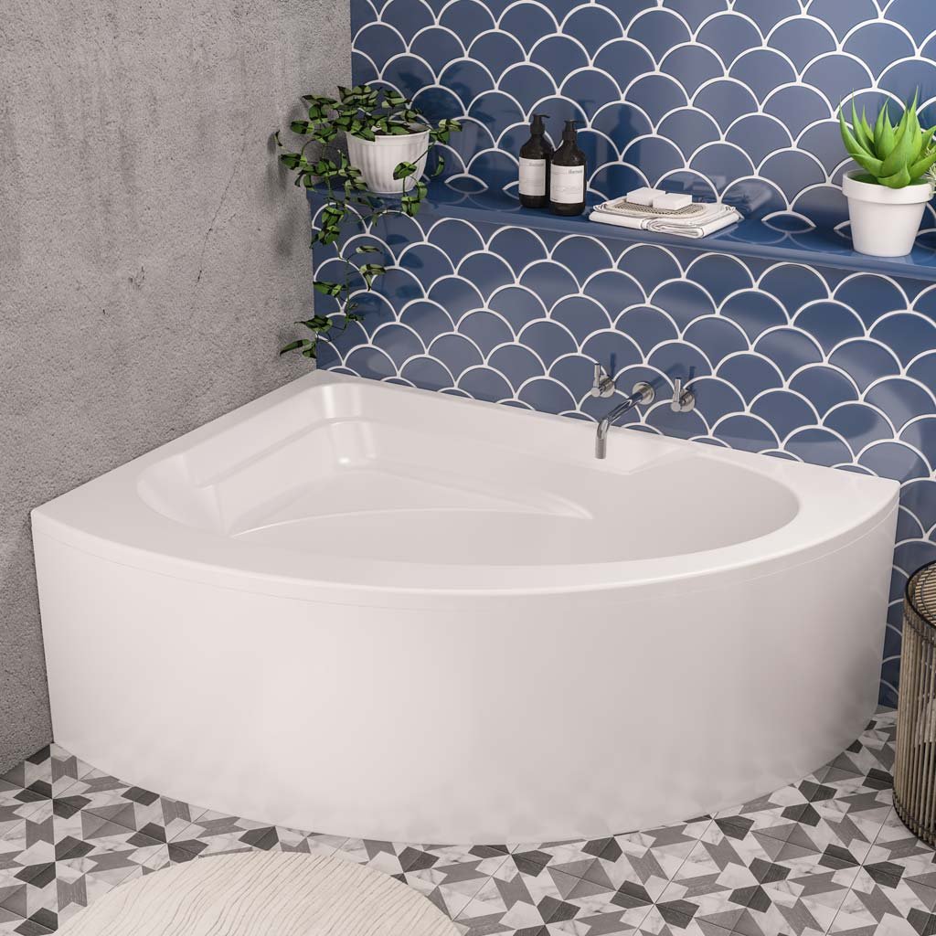 Lundy 1500 x 1040 x 420mm Right Hand (RH) Offset Corner Beauforte Bath - White