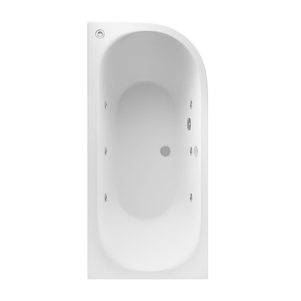 Biscay 1700 x 800 x 440mm Left Hand (LH) 6 Jet Whirlpool Beauforte Bath - White