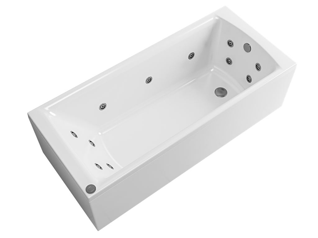 Rockall 1700 x 750 x 440mm Single Ended 14 Jet Whirlpool Beauforte Bath - White