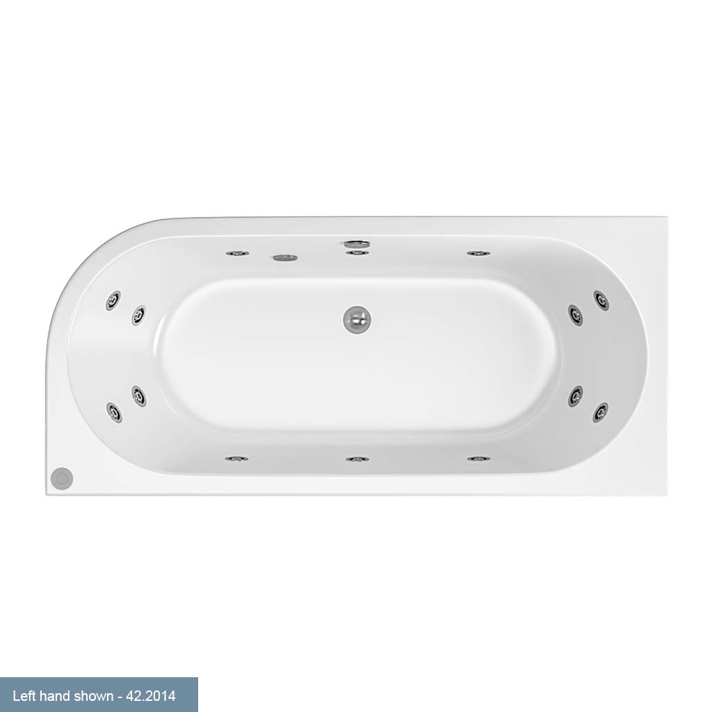 Biscay 1700 x 800 x 440mm Left Hand (LH) 14 Jet Whirlpool Beauforte Bath - White