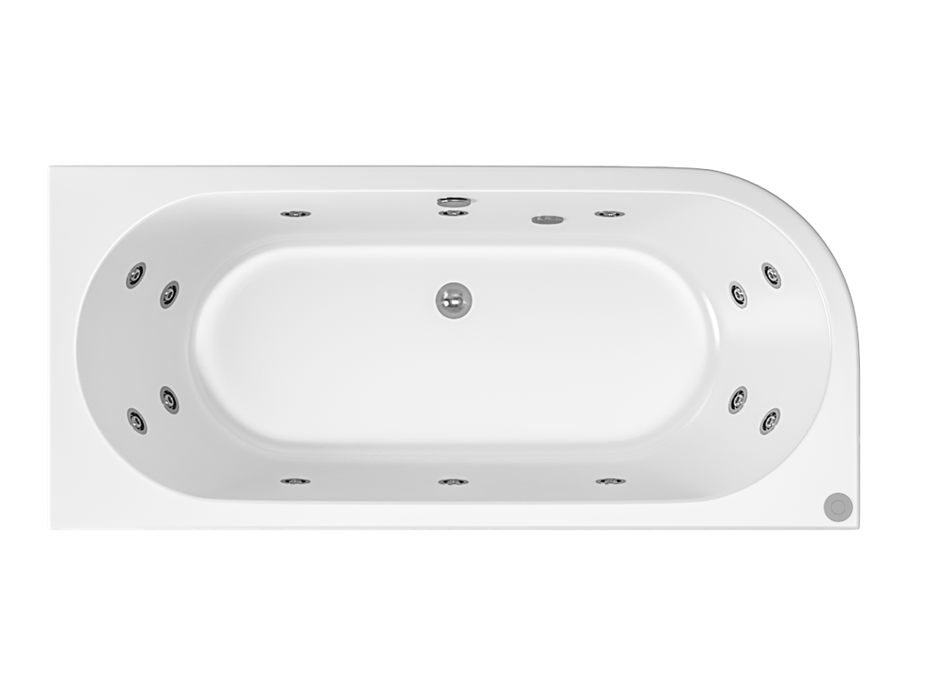 Biscay 1700 x 800 x 440mm Right Hand (RH) 14 Jet Whirlpool Beauforte Bath - White