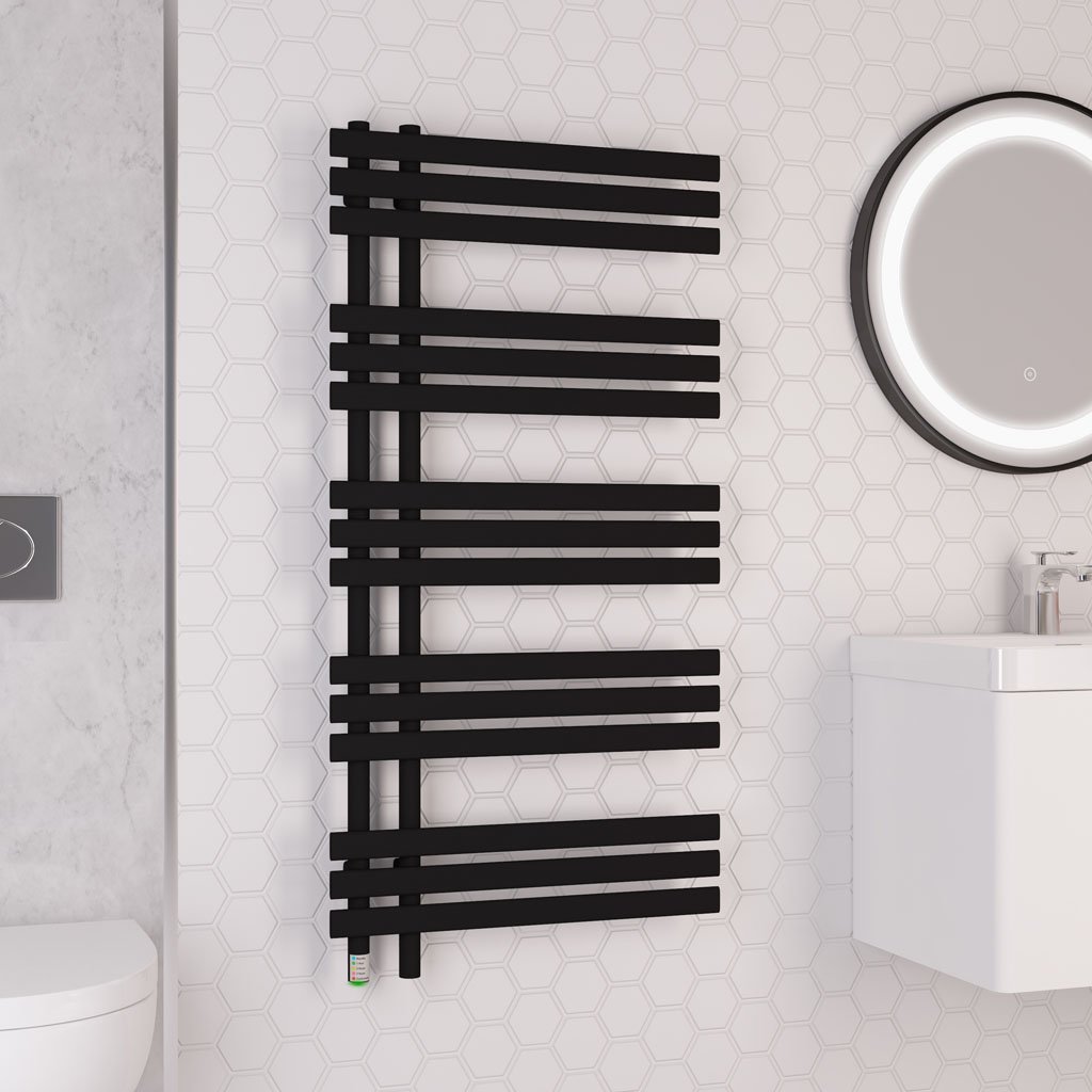 Loddon Dry Element Towel Rail 1200 x 600 Matt Black