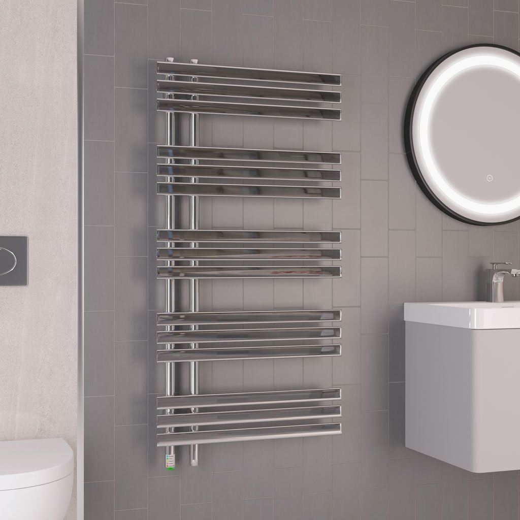 Loddon Dry Element Towel Rail 1200 x 600 Chrome