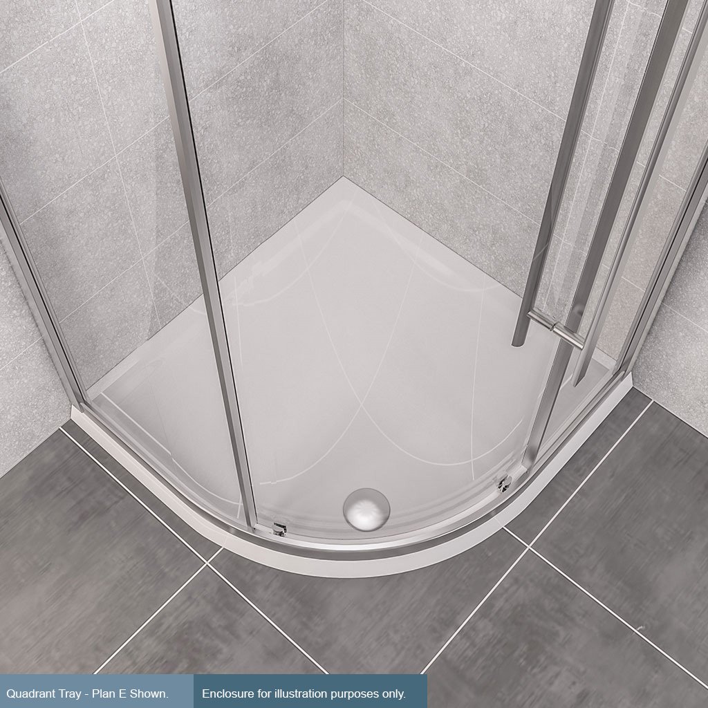 Vantage Plan E 1000mm x 1000mm Quadrant Shower Tray - White