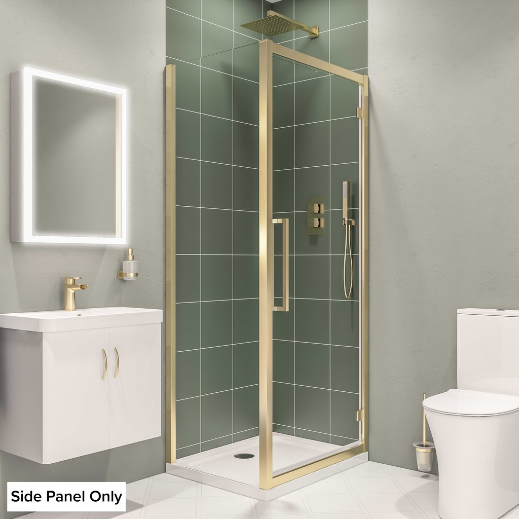 Corniche 2000 8mm 2000mm x 900mm Side Panel - Brushed Brass