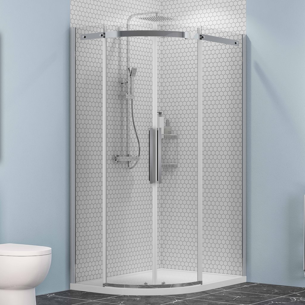 Corniche 2000 Right Hand 1200x800mm Offset Quadrant Shower Enclosure - Chrome