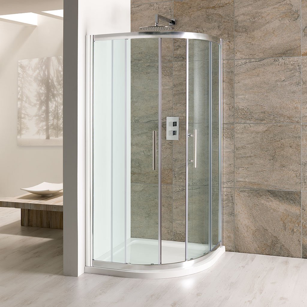 Volente 1000x1000mm Quadrant Shower Enclosure - Chrome