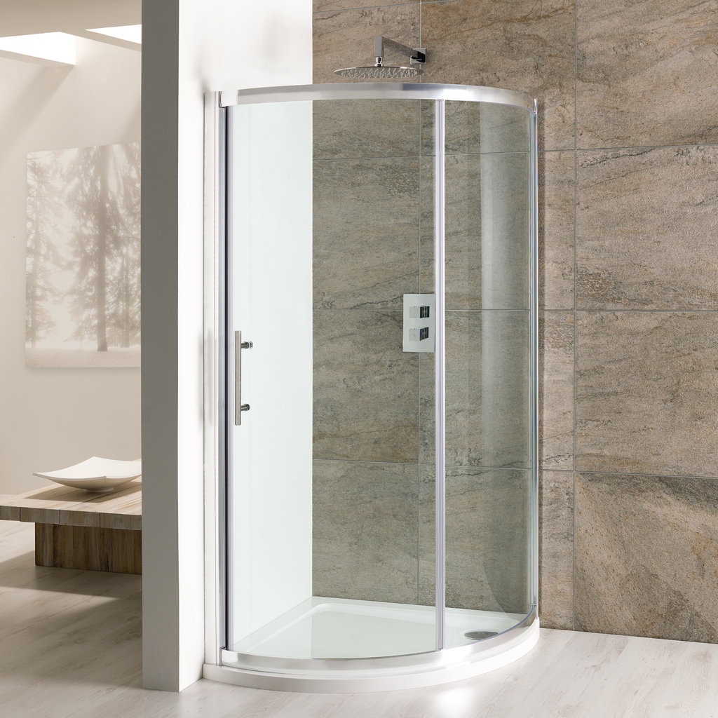 Volente 1000x1000mm Single Door Quadrant Shower Enclosure - Chrome