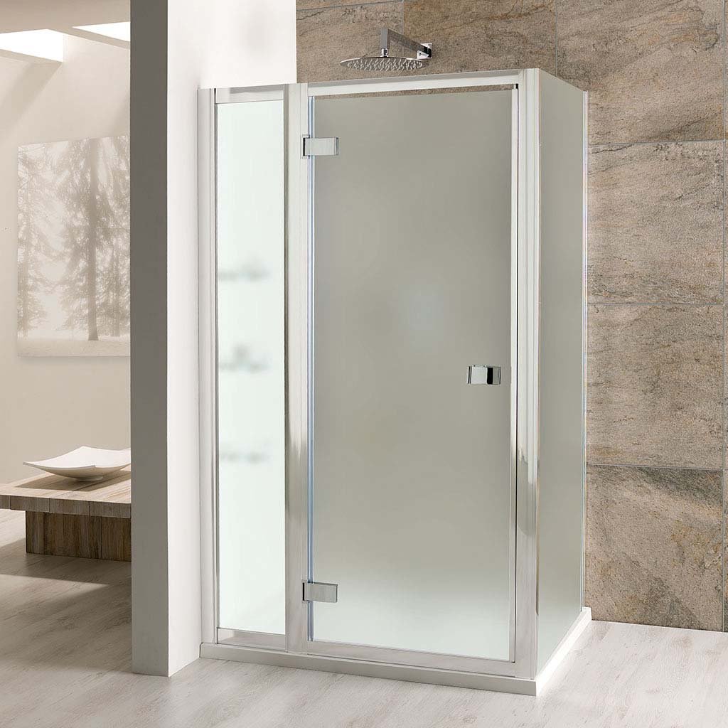 Volente 1850mm x 700mm Frosted Hinge Shower Door - Chrome