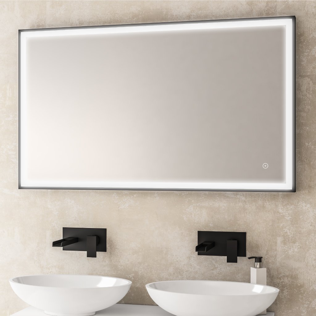 Castelli 700x500mm LED Framed Bathroom Mirror - Black