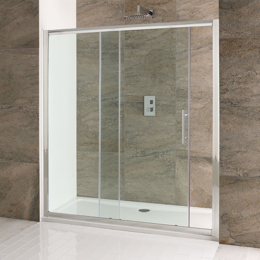 Volente 1850mm x 1600mm Slider Shower Door - Chrome