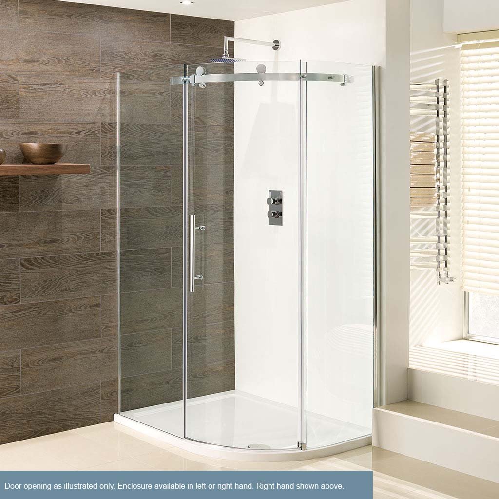 Vanguard 10mm 1200x800mm Right Hand Offset Quadrant Shower Enclosure - Chrome