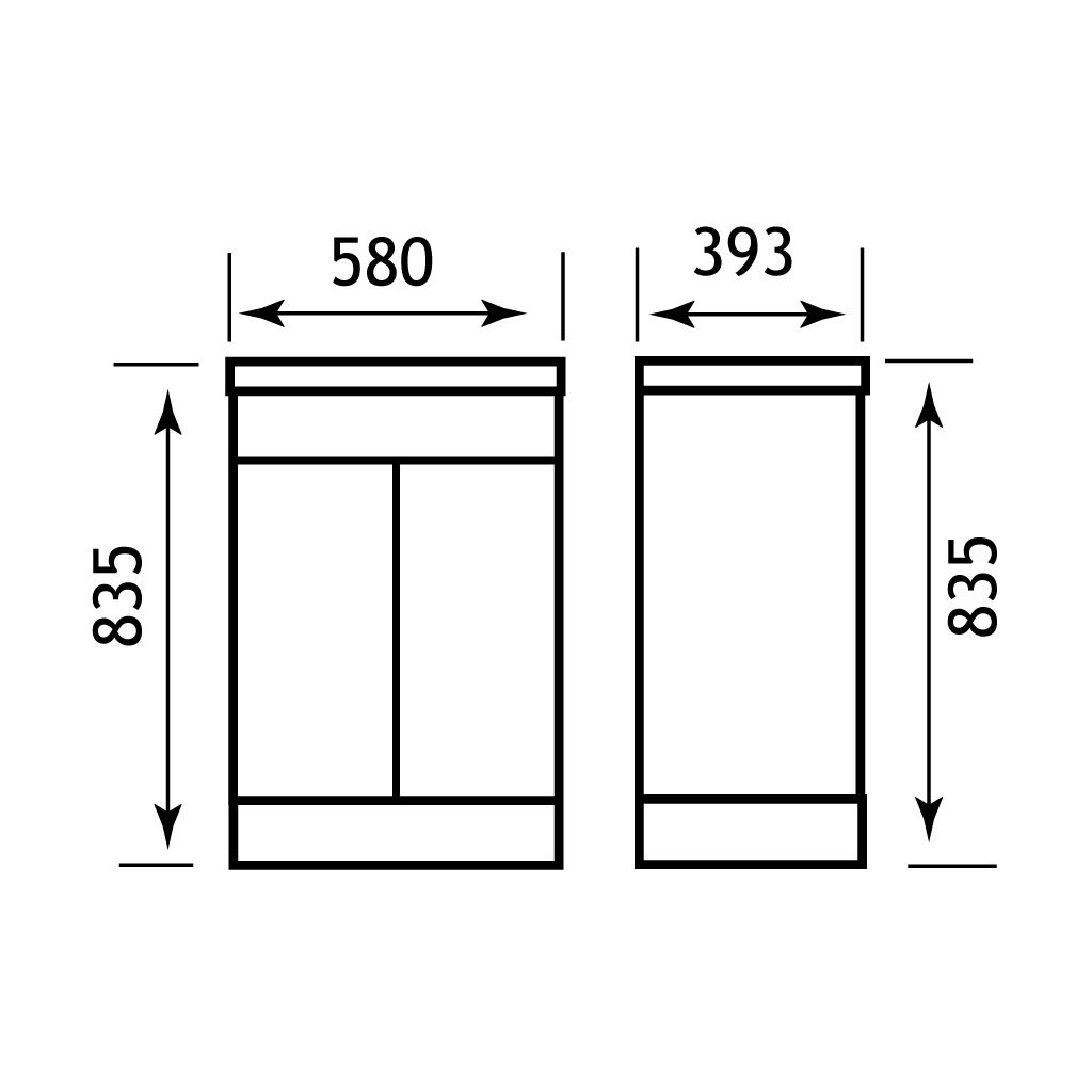 Oslo 58CM 2 Door Basin Vanity Unit - Dark Walnut