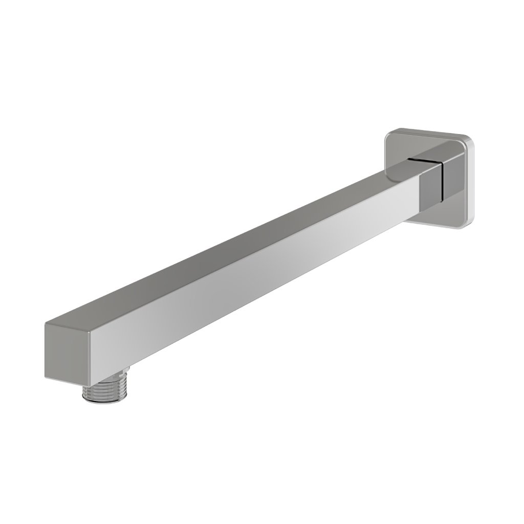 400mm Modern Wall Mounted Square Fixed Over Head Shower Arm - Chrome