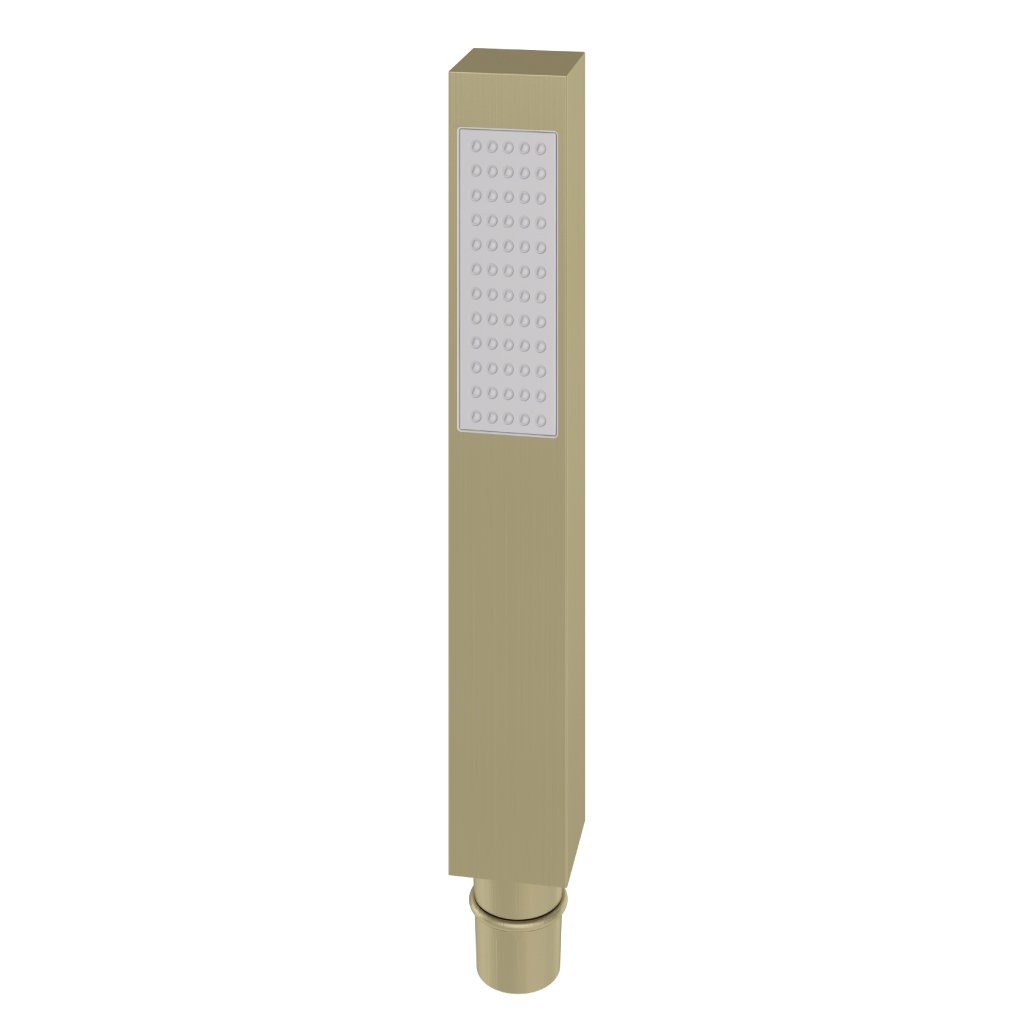 Modern Square Full Spray Single Function Shower Handset - Brushed Brass