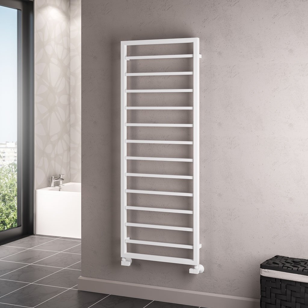 Ryton 1600 x 600mm. Towel Rail Matt White