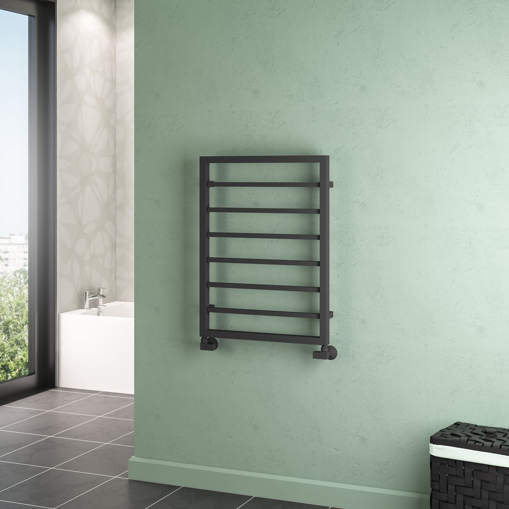 Ryton 800 x 600mm. Towel Rail Matt Anthracite