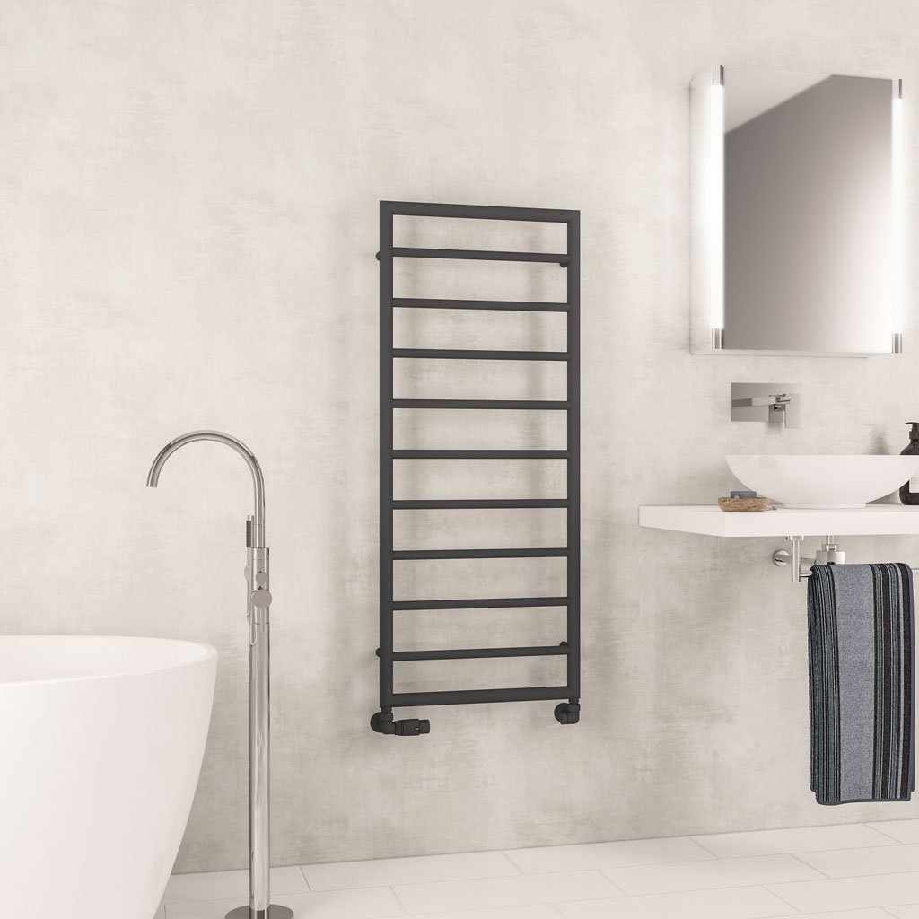 Kenilworth 1200 x 500mm. Towel Rail Matt Anthracite