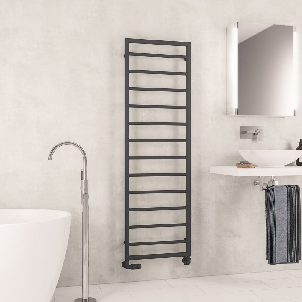 Kenilworth 1600 x 500mm. Towel Rail Matt Anthracite